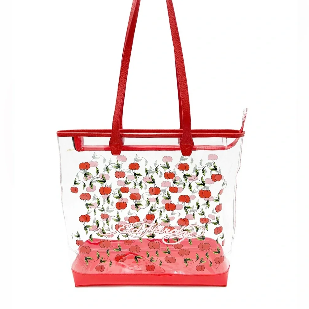NWT Ed Hardy Cherry Clear Tote Bag - Picture 1 of 3